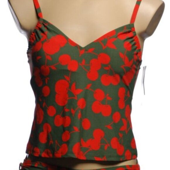 Athena Cherry Print Floral 2 Pc Skirted Tankini - Sz 6 - NEW - Picture 7 of 8